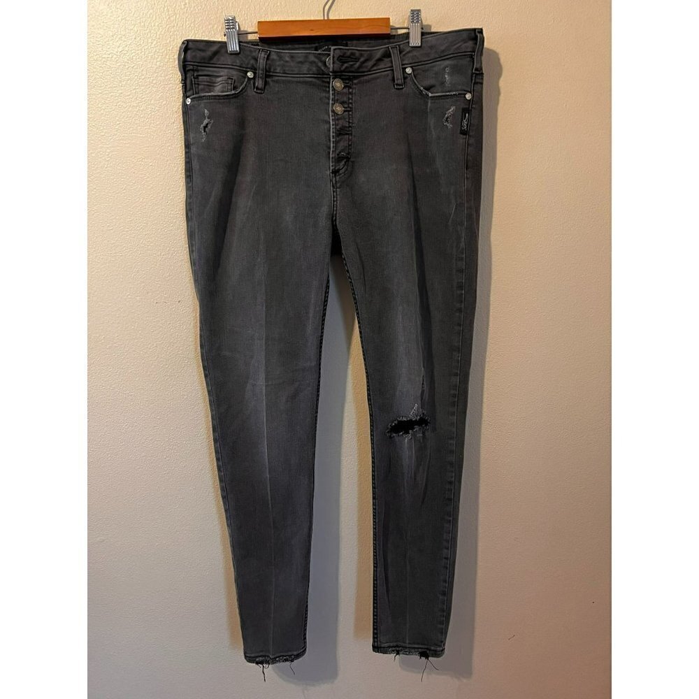 Women's Silver Jeans Co. Black 5 Button Fly Jeans Size 34 [EXCELLENT]